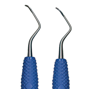 Das einzigartige Griffmuster dieser Universalkürette ermöglicht maximale Taktilität. Druck- und Zugbewegungen lassen sich präzise Steuern.