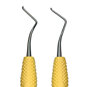 Ein scharfer Periolöffel ermöglicht die schonende und atraumatische Wurzeloberflächenreinigung bis in tiefe apikale Bereiche