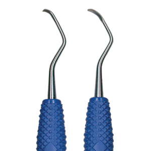 Das einzigartige Griffmuster dieser Universalkürette ermöglicht maximale Taktilität. Druck- und Zugbewegungen lassen sich präzise Steuern.